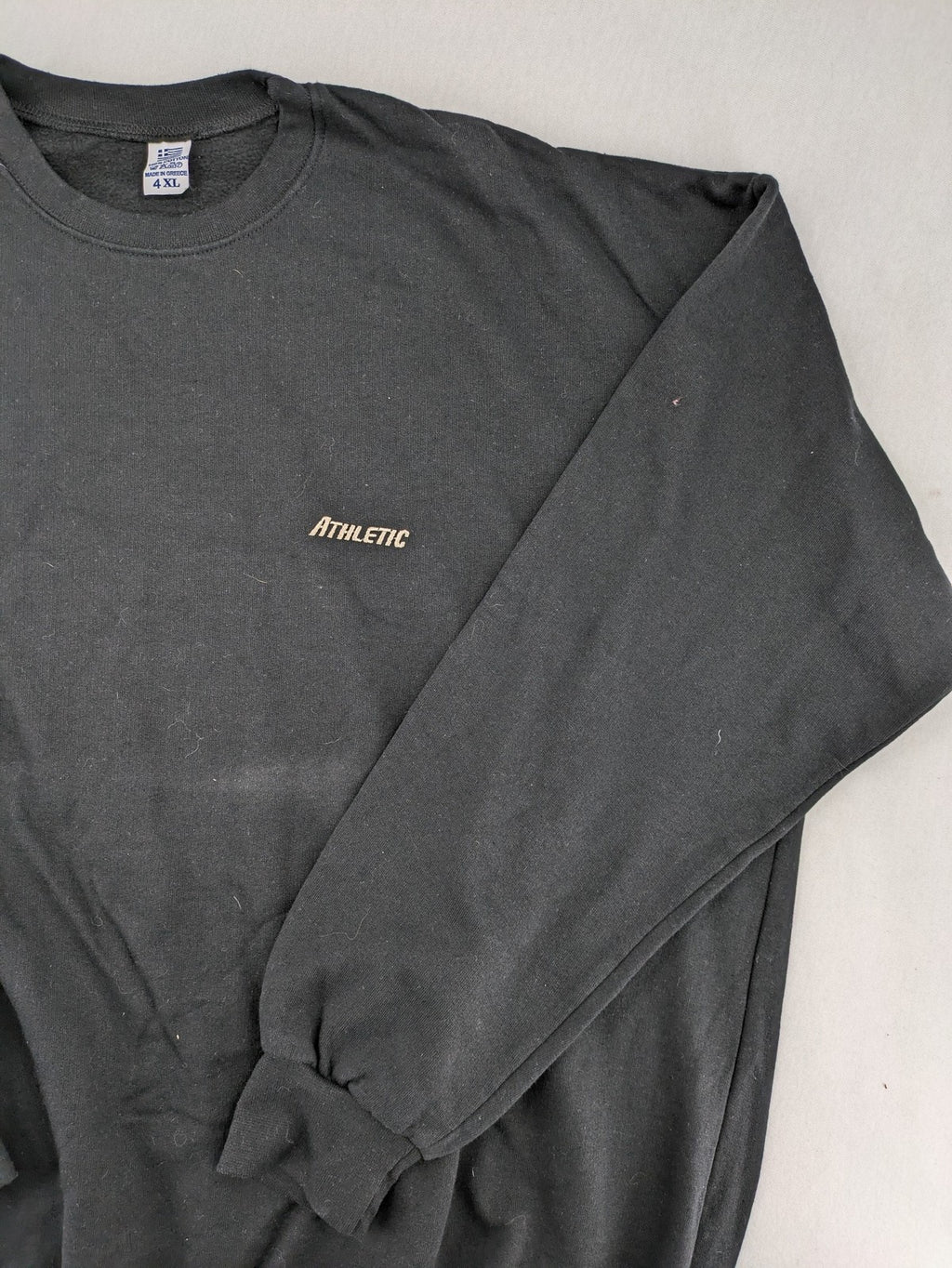 Pullover turtle neck jumper black embroidered Athletic logo, 100% cotton, classic fit.