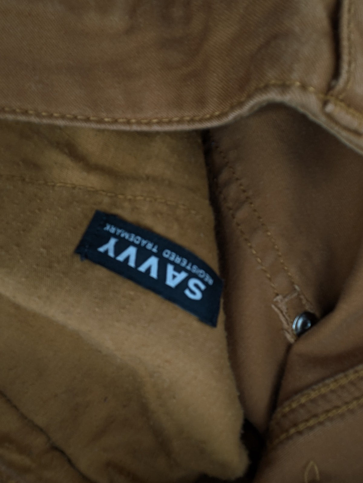 Savvy brown skinny jeans, classic 5-pocket design, made from cotton stretch twill.
