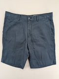 H&M blue linen shorts size 50 flat front design with practical pockets.