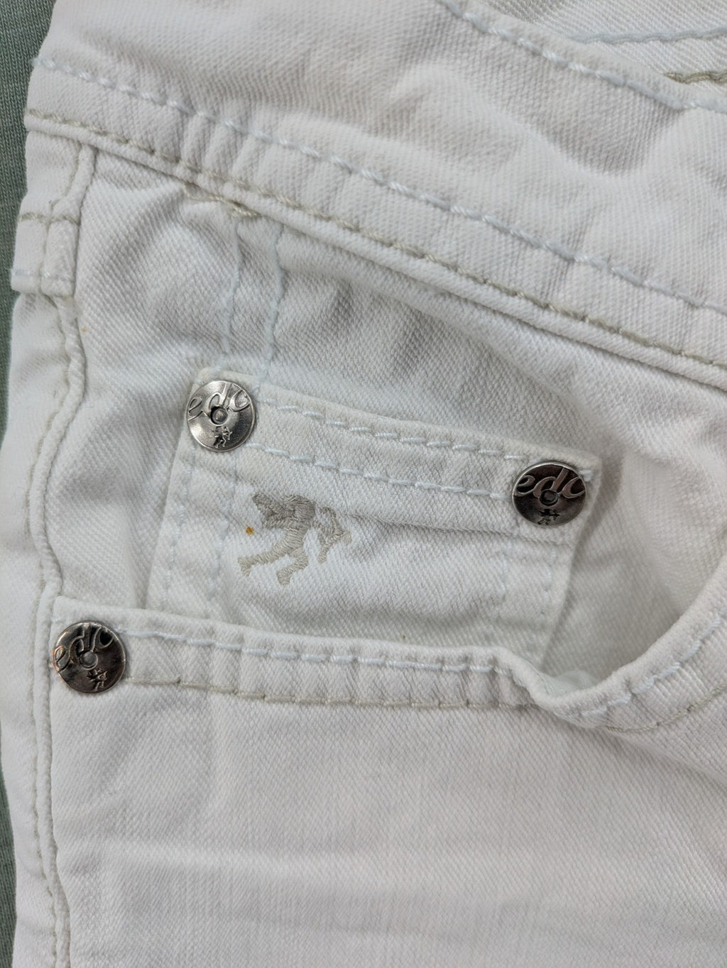 edc by Esprit white straight jeans five-pocket design in durable denim fabric