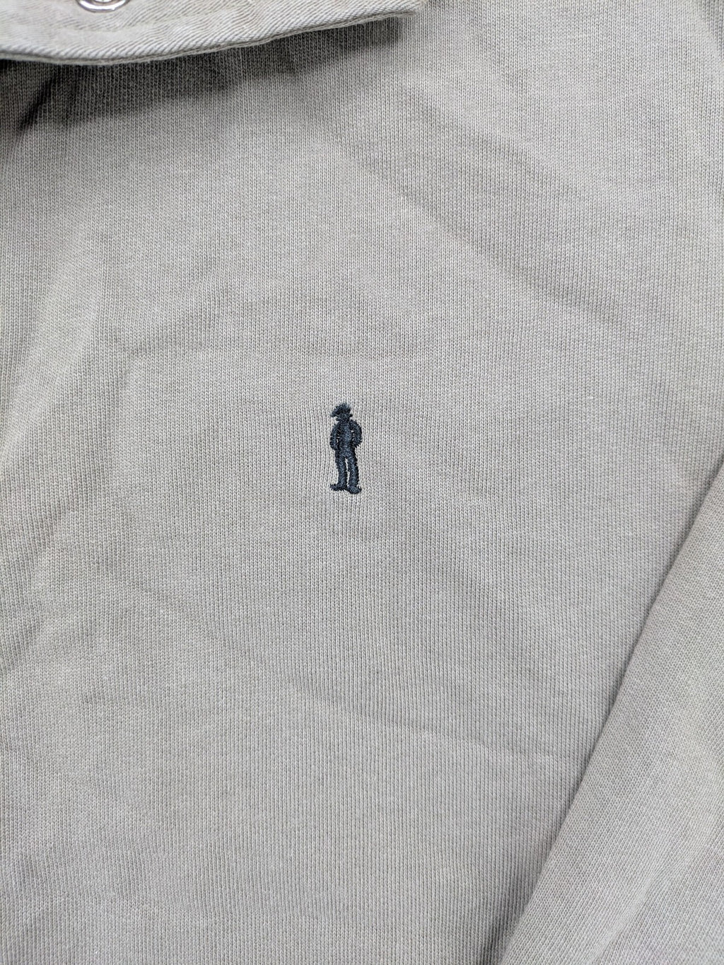 Tony Brown brown turtle neck jumper with embroidered logo and zip button placket.
