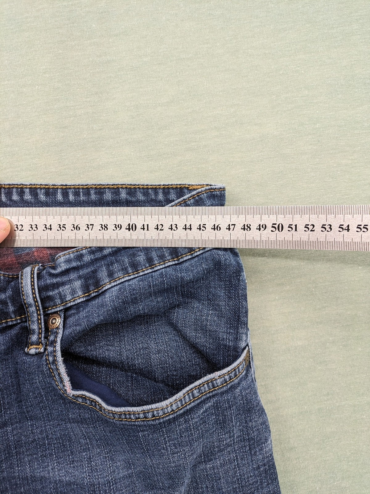C&A blue straight jeans with thermo lining and classic denim look, W38 L30.