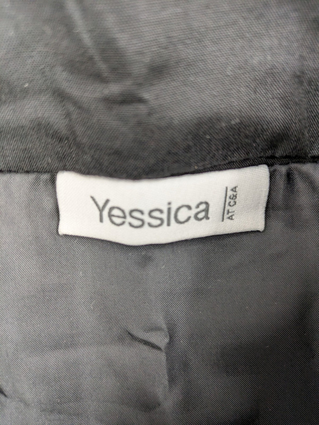 Yessica black mini skirt tweed check pattern A-line cut wool blend material