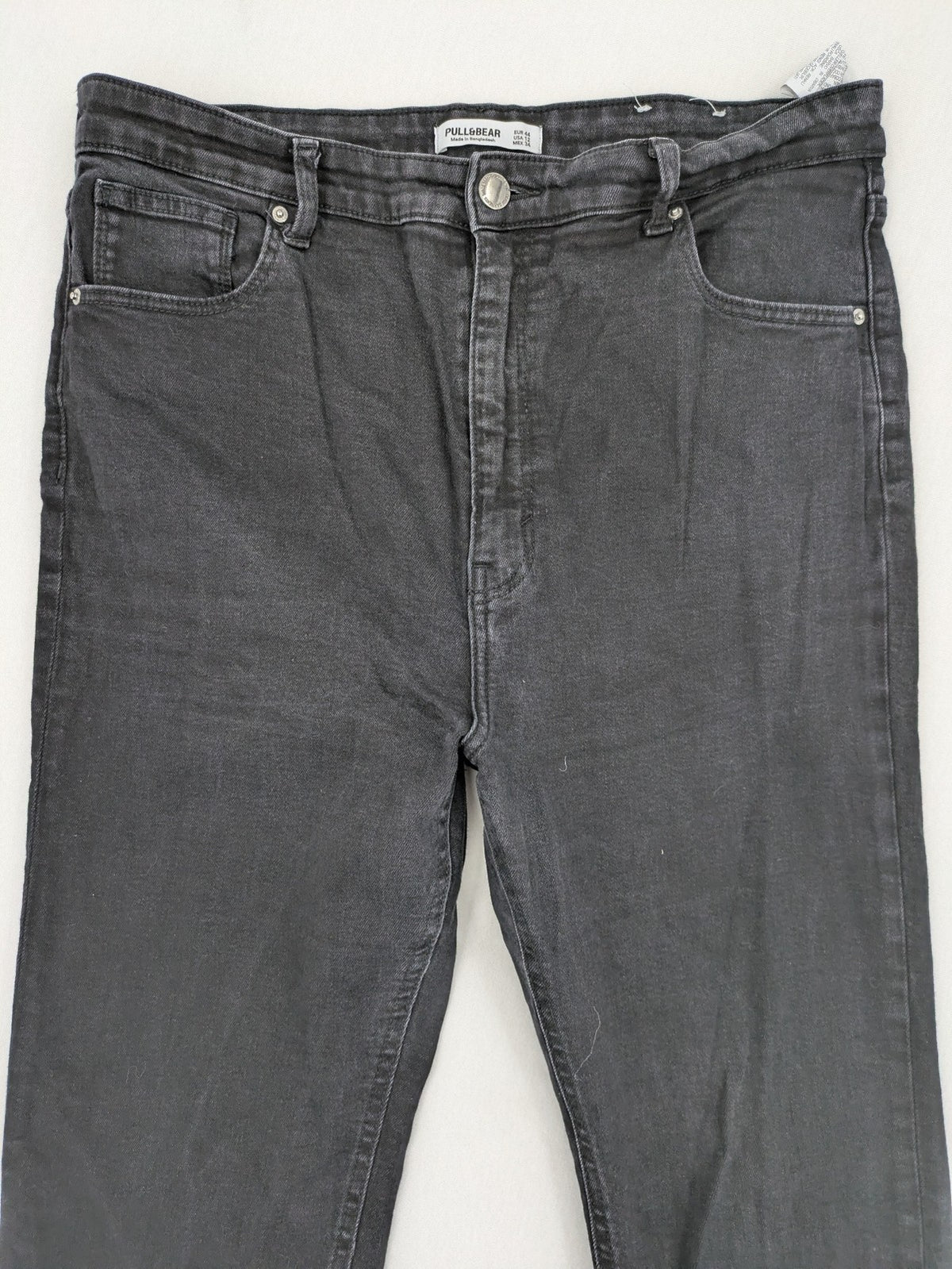 Pull&Bear grey skinny jeans high rise with classic five-pocket design and stretch denim.