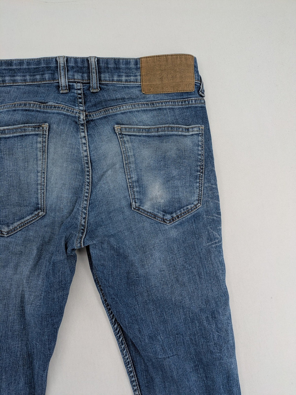 C&A blue skinny jeans medium wash five-pocket design cotton stretch blend