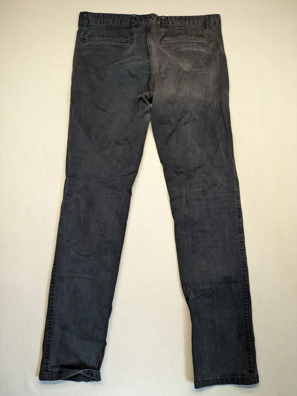 Kariban chino pants washed black cotton blend with front and back pockets.