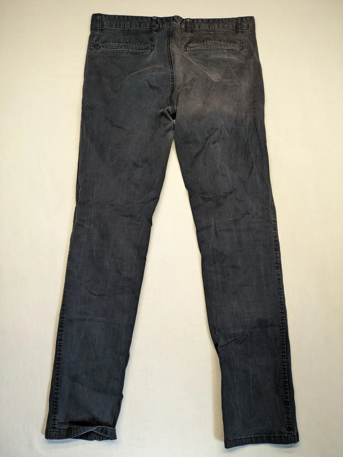 Kariban chino pants washed black cotton blend with front and back pockets.