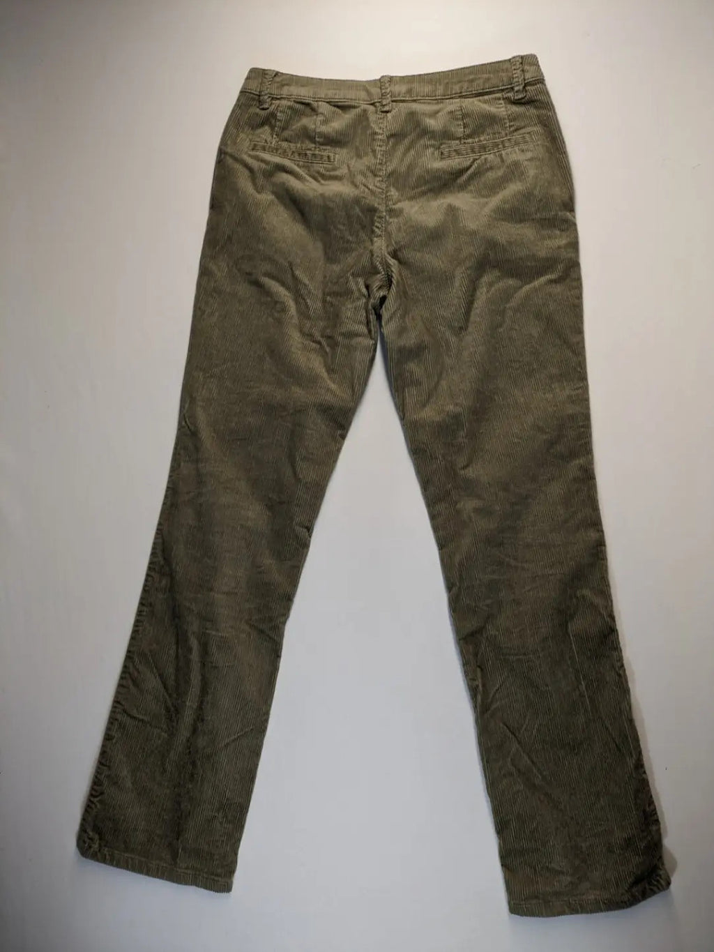 Esprit khaki pants with classic button fly, straight leg, and front pockets.