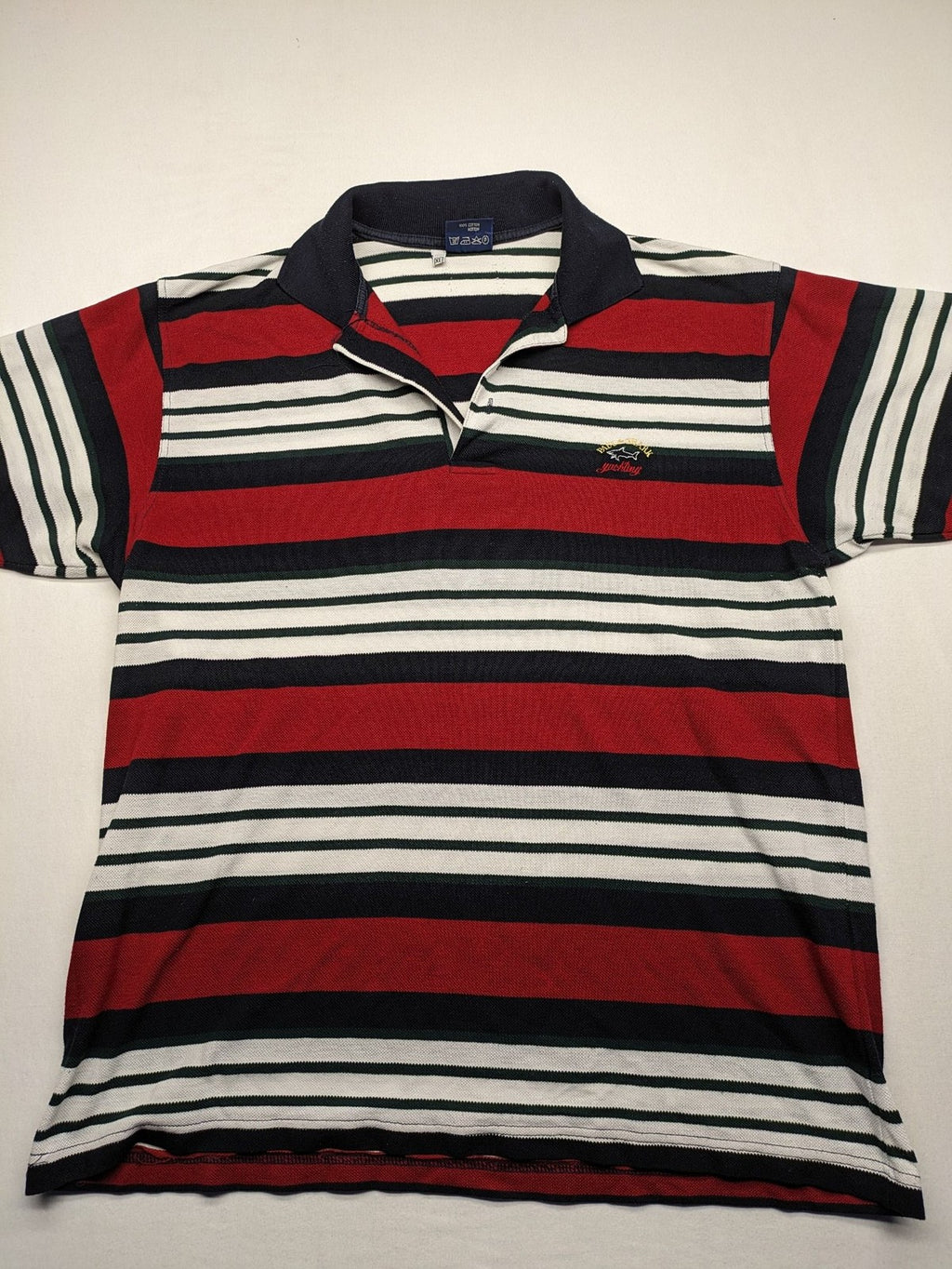 Paul & Shark Yachting striped polo shirt red navy white with embroidered logo on chest.