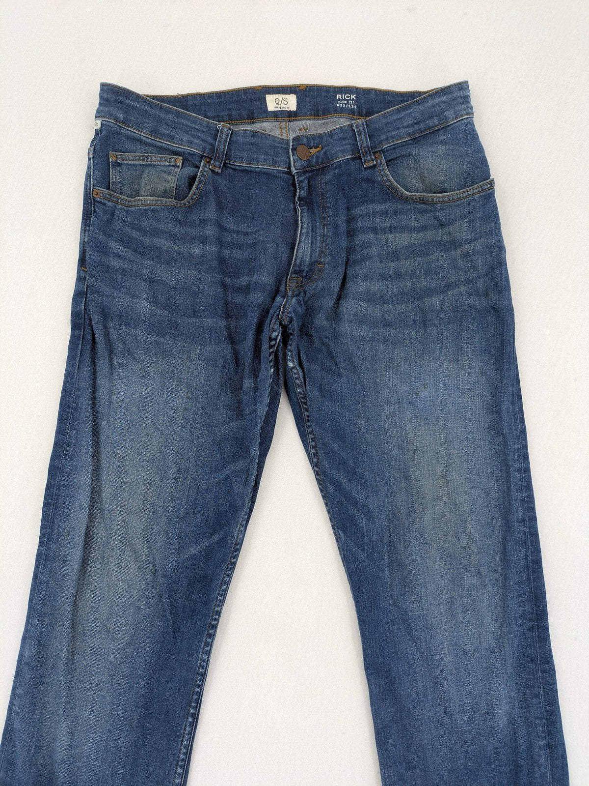 s.Oliver blue slim fit jeans medium wash stretch denim with classic design