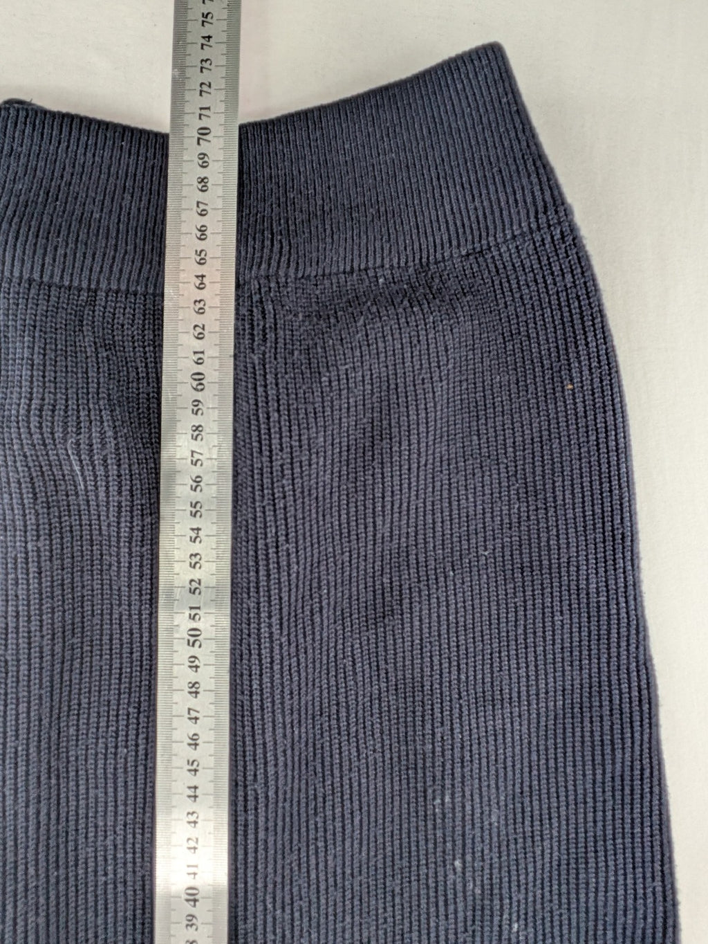 Neverland grey and navy full zip turtle neck jumper with ribbed knit and shoulder patches.