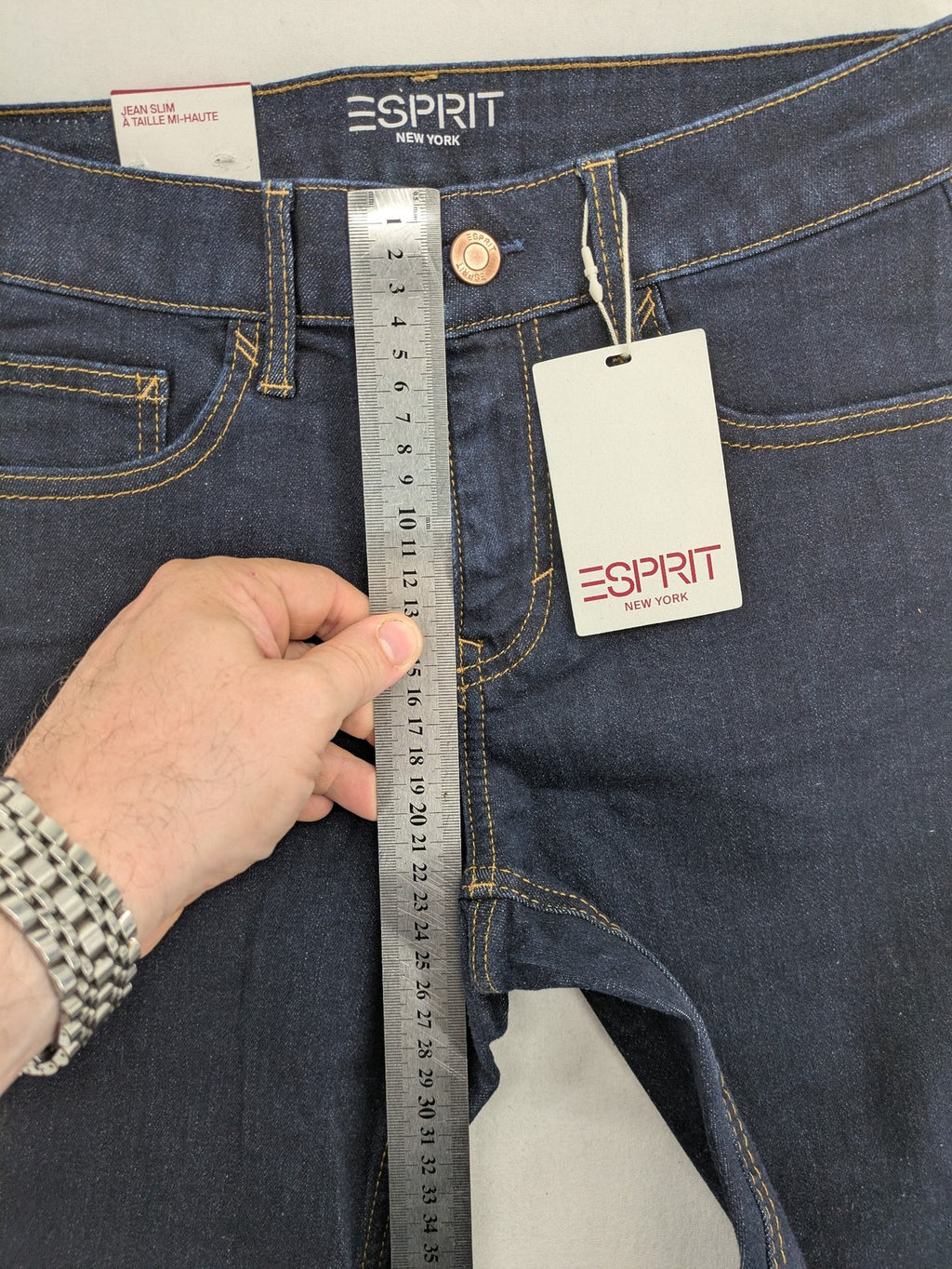 Esprit pink straight jeans classic 5-pocket style with contrasting stitching details