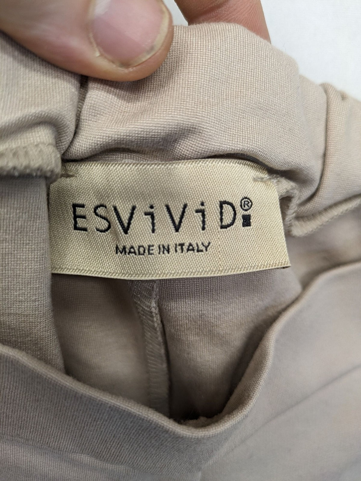 ESViViD beige culotte pants wide leg pull-on design with elastic waistband and side pockets