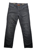 ALBERTO straight jeans dark blue five-pocket style with zipper, made from stretch denim.