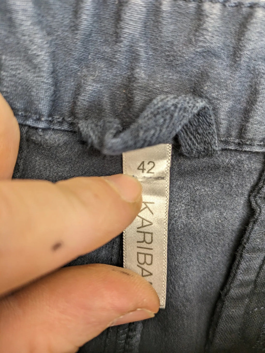 Kariban chino pants washed black cotton blend with front and back pockets.