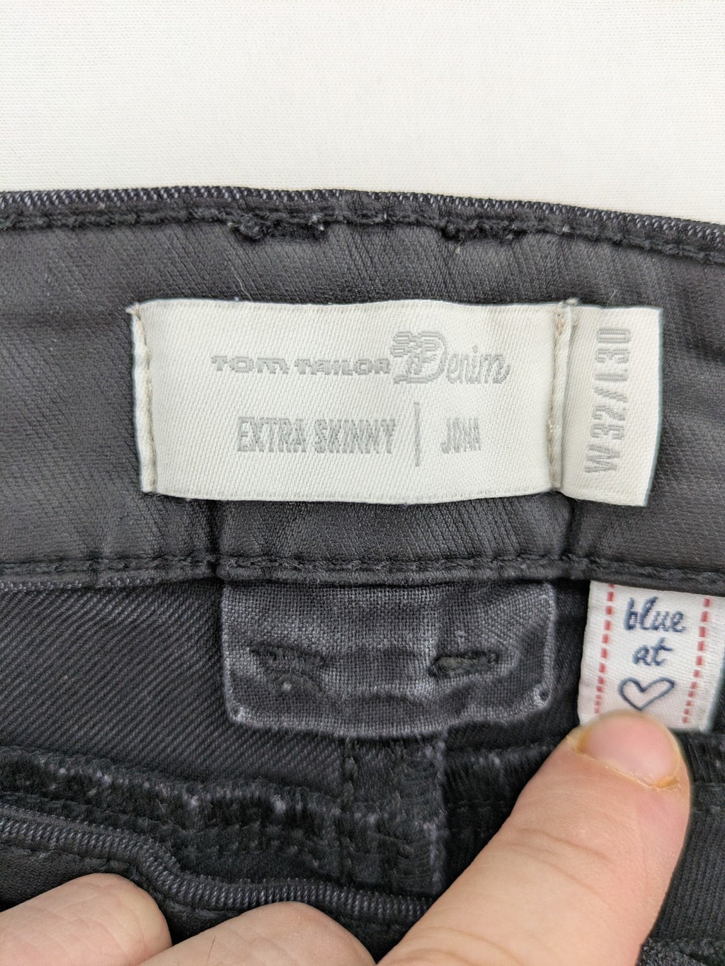 Tom Tailor Denim grey extra skinny jeans with coated finish and classic five-pocket design.