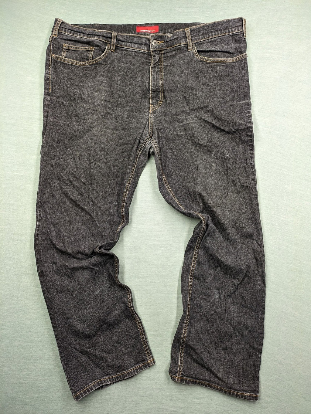 Paddock's straight jeans dark wash grey cotton-stretch denim with classic straight leg design.
