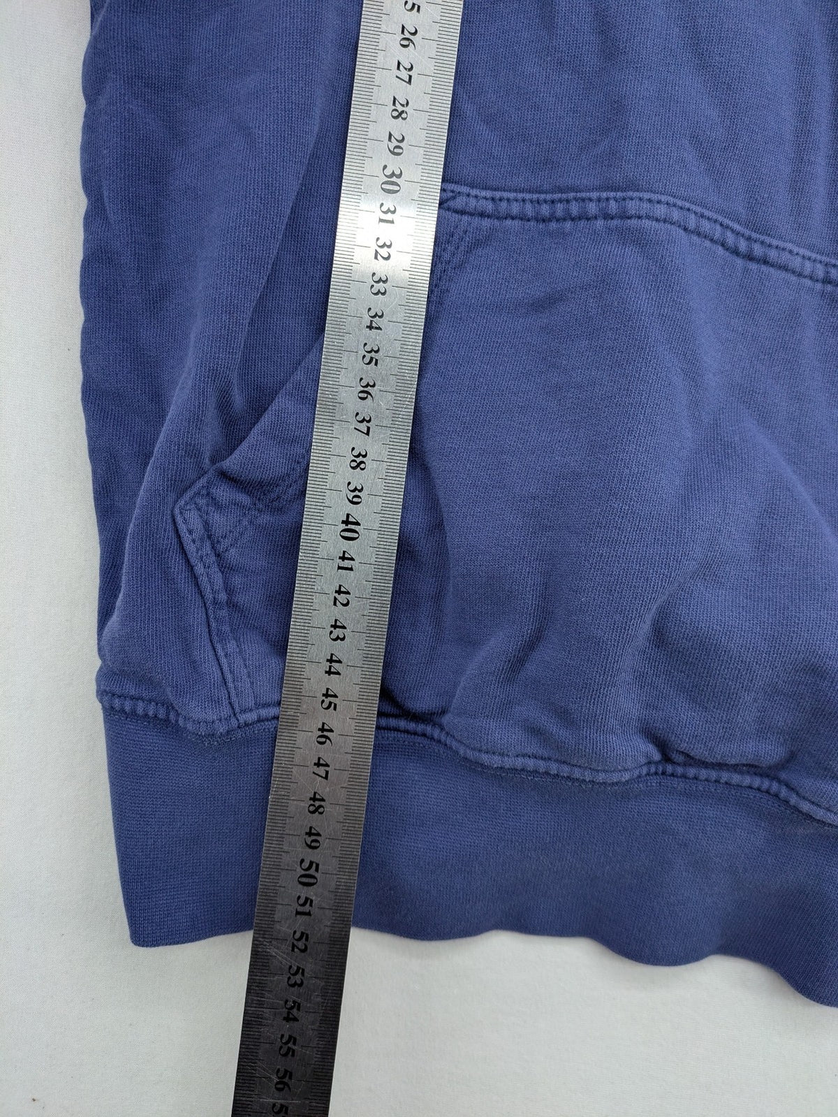 Replay blue turtle neck jumper with large logo print and kangaroo pocket, 100% cotton.