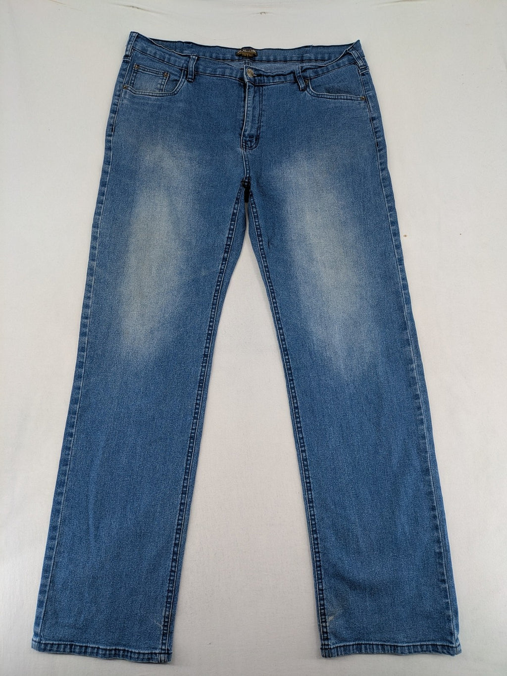 Atlas For Men blue straight jeans classic fit 5-pocket design medium wash denim