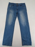 Atlas For Men blue straight jeans classic fit 5-pocket design medium wash denim