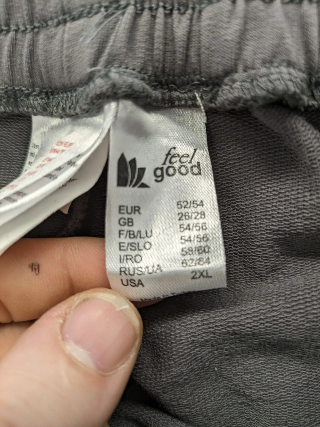 Feel Good grey loungewear joggers with elastic waistband, soft cotton blend material.