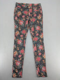 ONLY blue straight jeans with vibrant floral and paisley print on denim fabric.