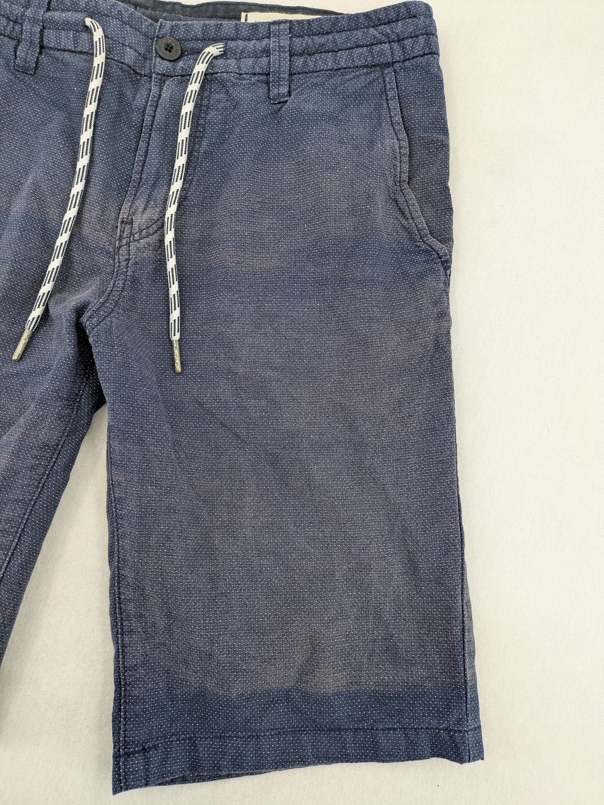 Tom Tailor Denim blue chino shorts slim fit adjustable drawstring cotton microdot pattern