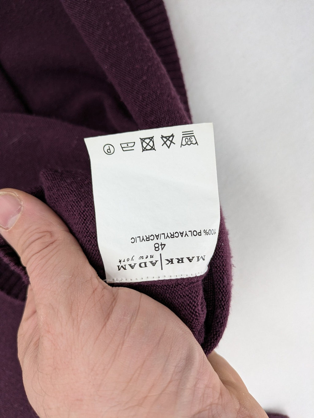 Mark Adam burgundy turtle neck jumper short sleeves soft knit material