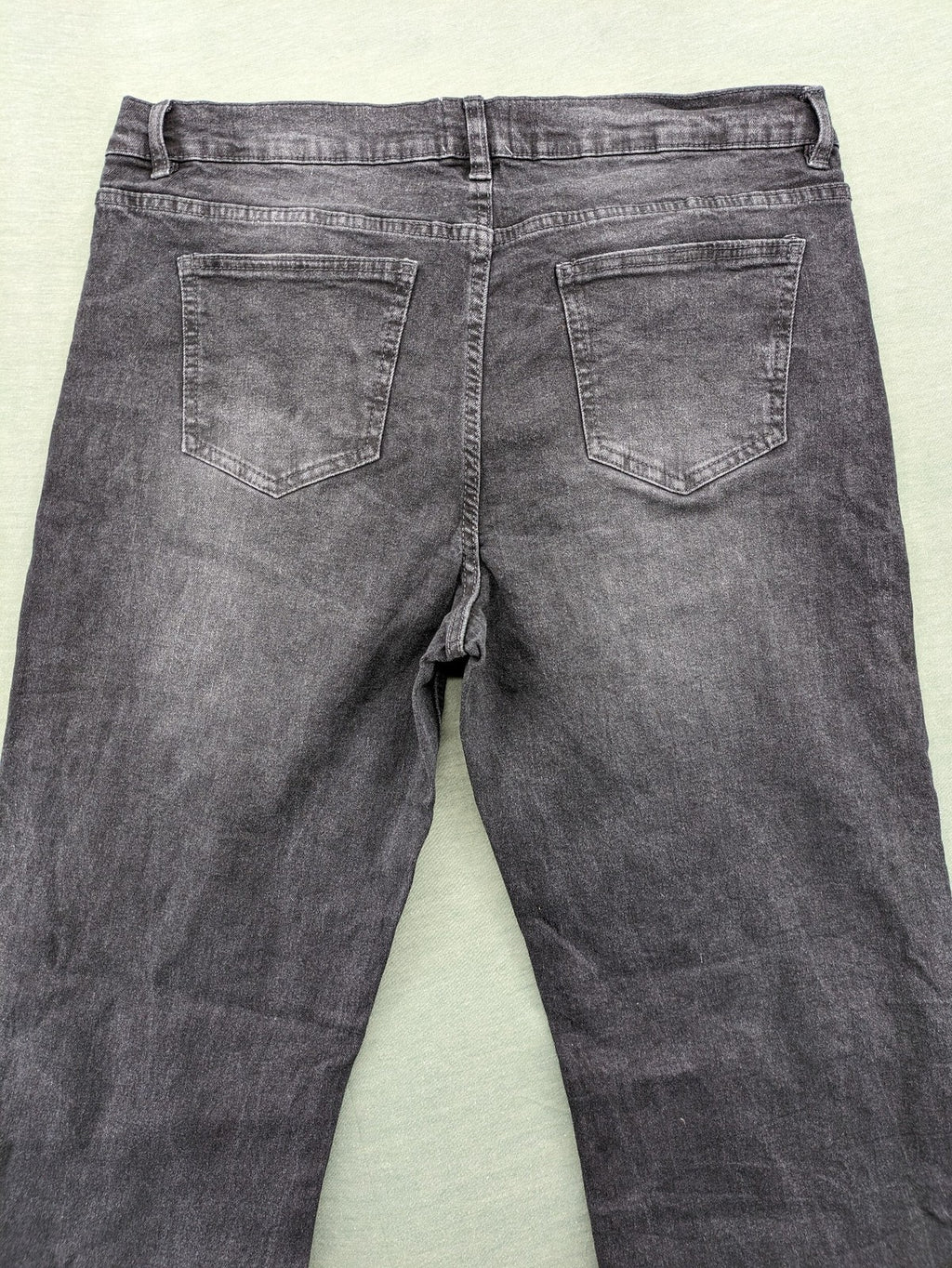 up2 fashion black straight jeans washed look 5-pocket design cotton blend