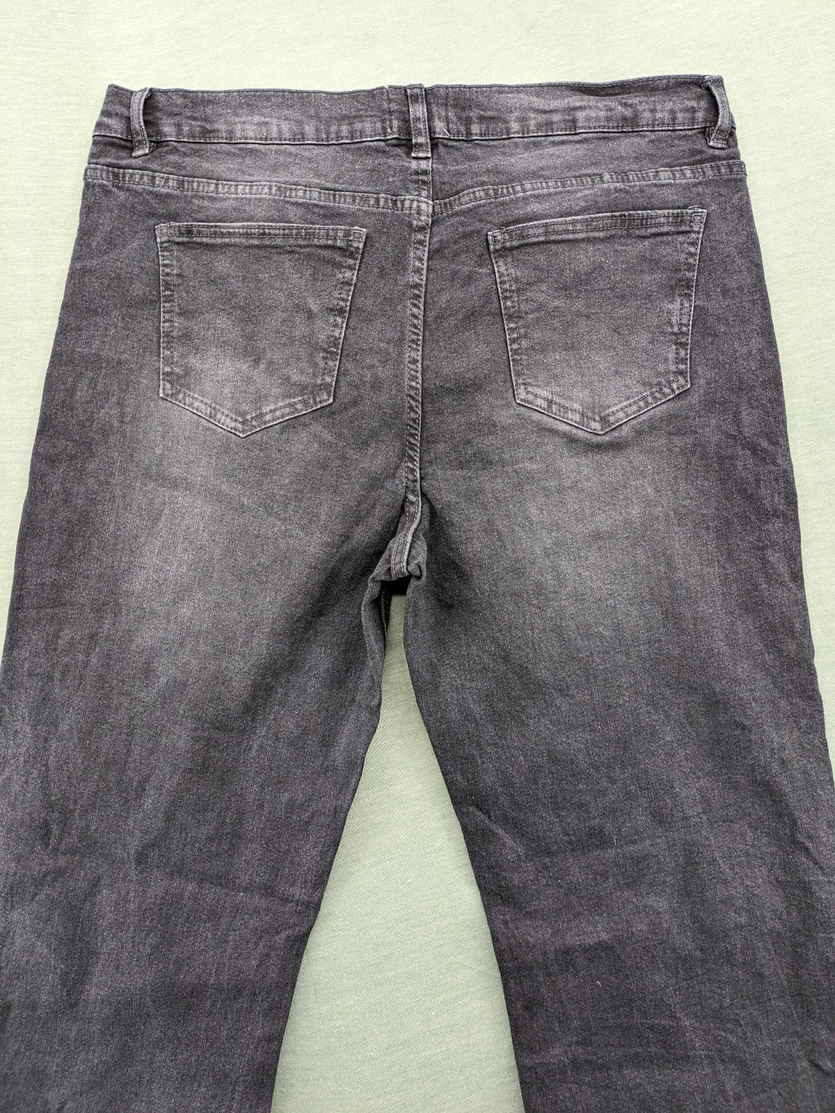 up2 fashion black straight jeans washed look 5-pocket design cotton blend