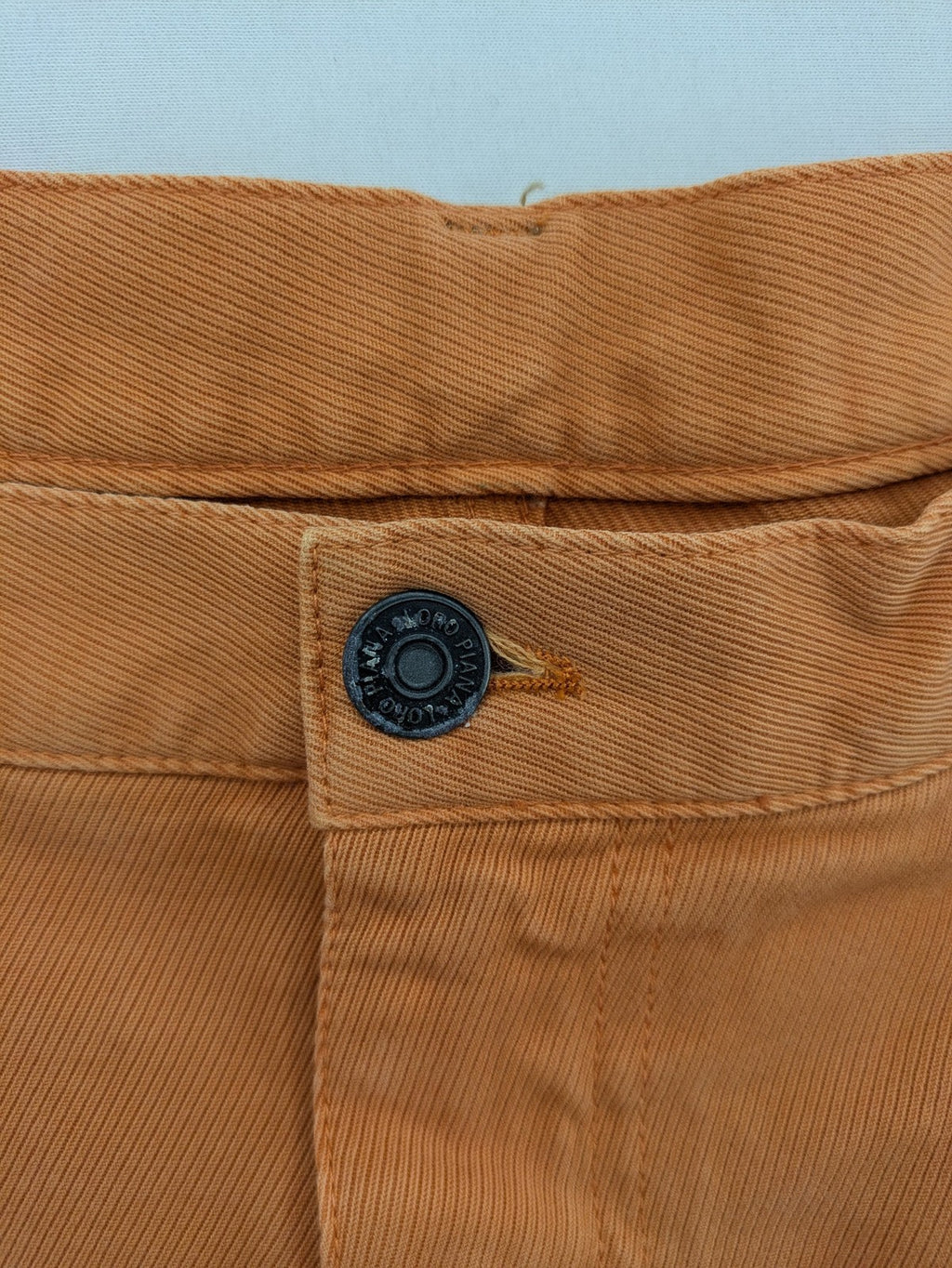 Loro Piana orange straight jeans 5-pocket style made of 100% cotton.