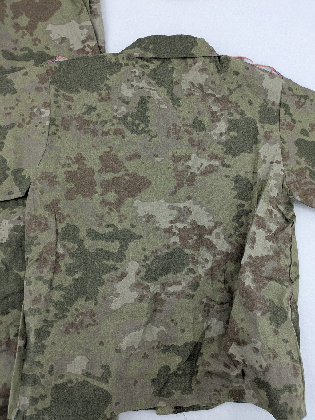 CAMOUFLAGE military uniform multi camouflage pattern with Türkiye patches and Komando embroidery.