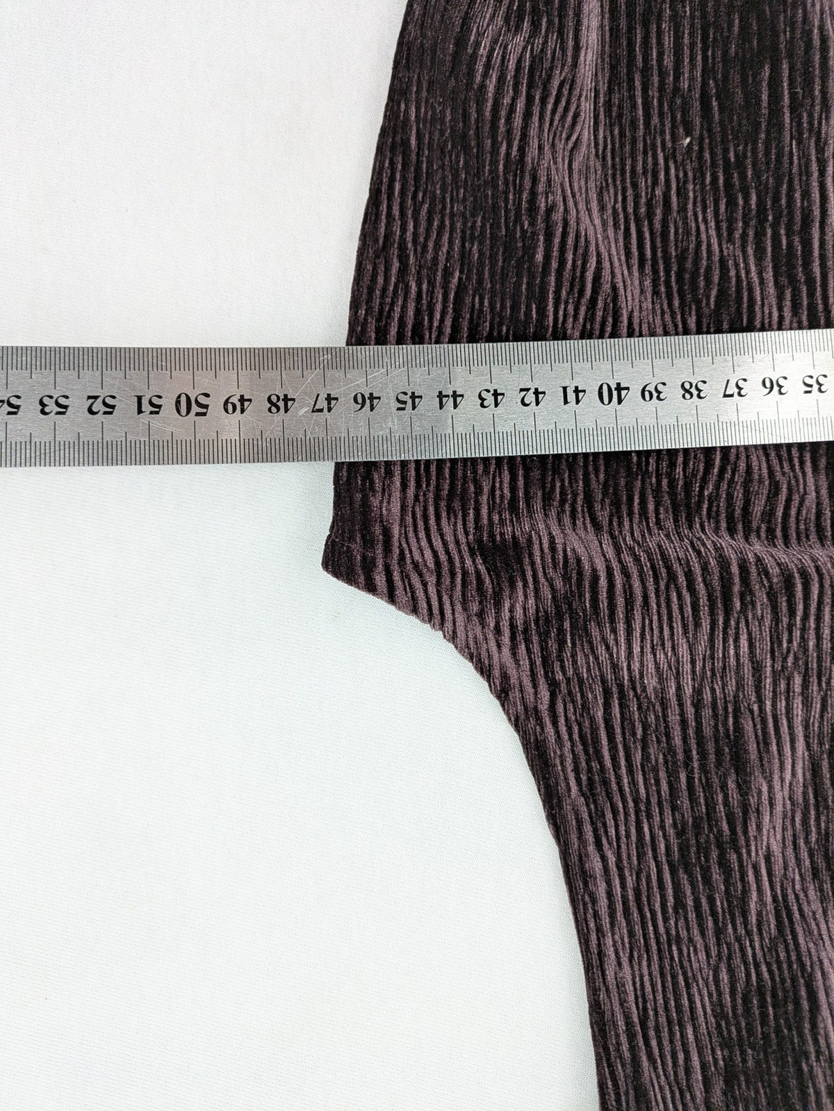 MNG purple A-line dress with standing collar, crinkle velvet texture.