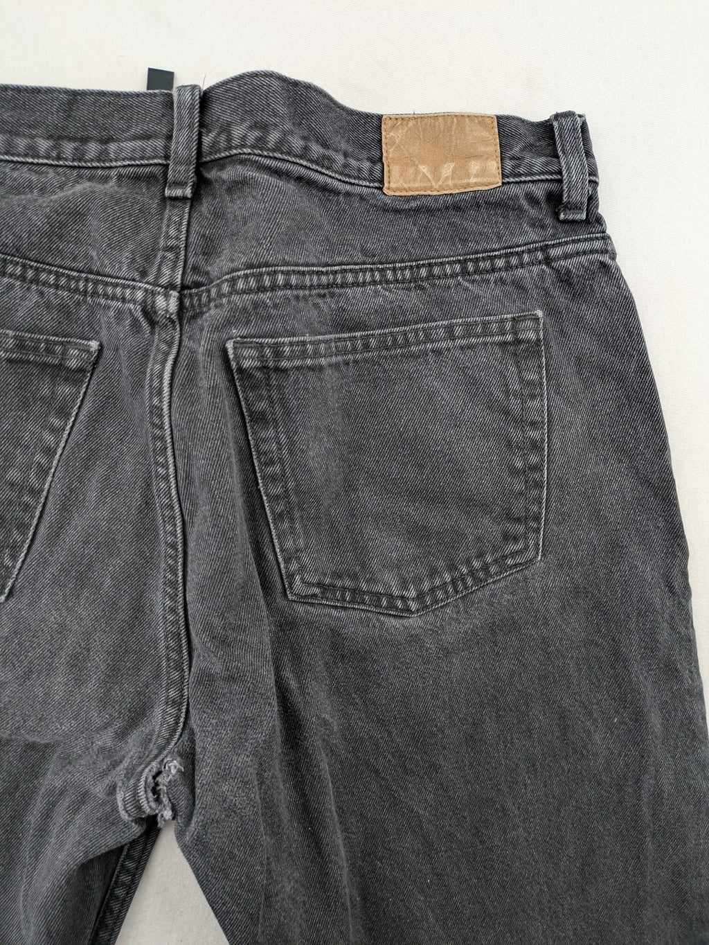 Weekday grey straight jeans washed denim with button fly and classic fit.