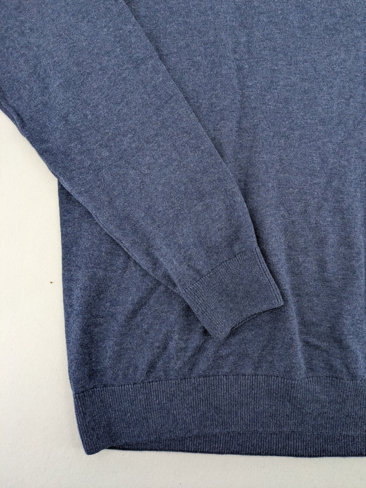 Tom Tailor blue turtle neck jumper with subtle logo embroidery and ribbed cuffs.