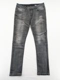 Clockhouse grey skinny fit jeans with biker ribbed panels and subtle distressed details.