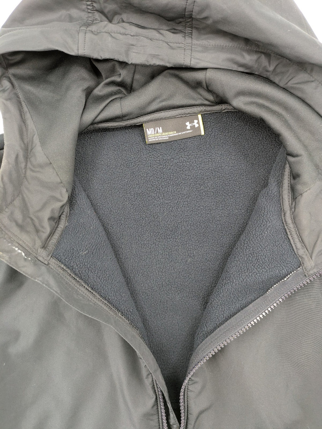 Under Armour grey ColdGear hoodie anorak with quarter zip and adjustable hood.