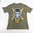 Lethal Threat multi band t-shirt featuring biker gorilla graphic and winged design.