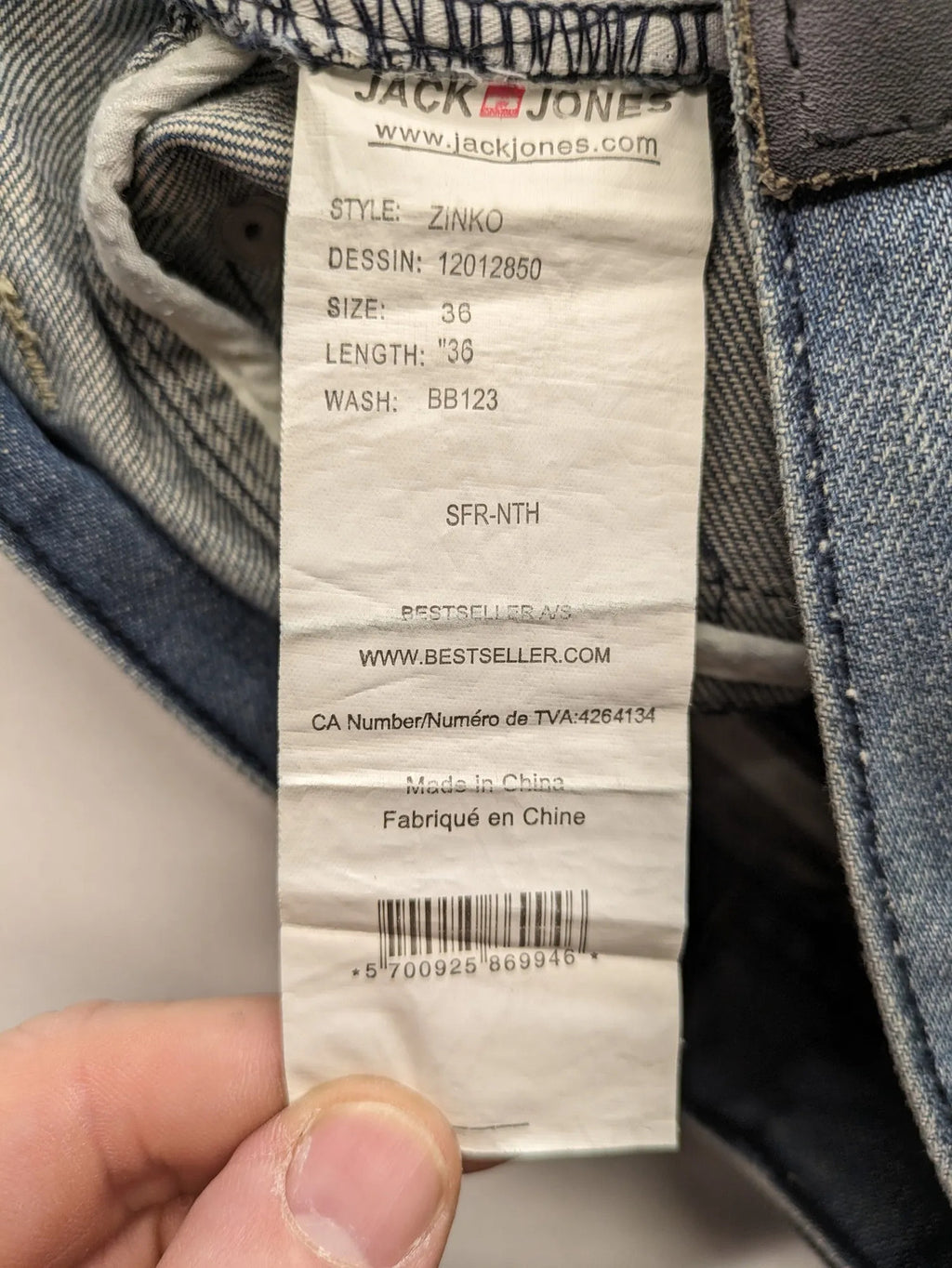 Jack & Jones blue straight jeans with biker panel details and button-fly closure.