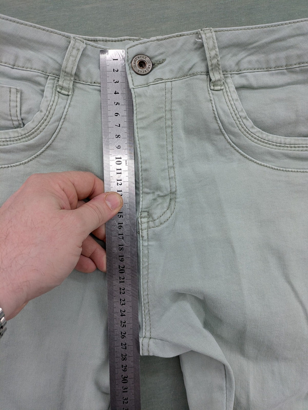 Jewelly grey straight jeans slim fit with silver decorative studs along side seams.