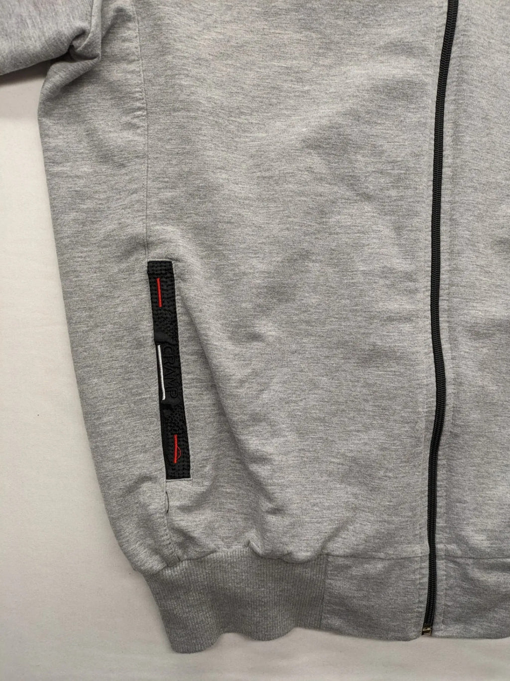 Cramp Sport grey training jacket XXL with red collar and embroidered logo.