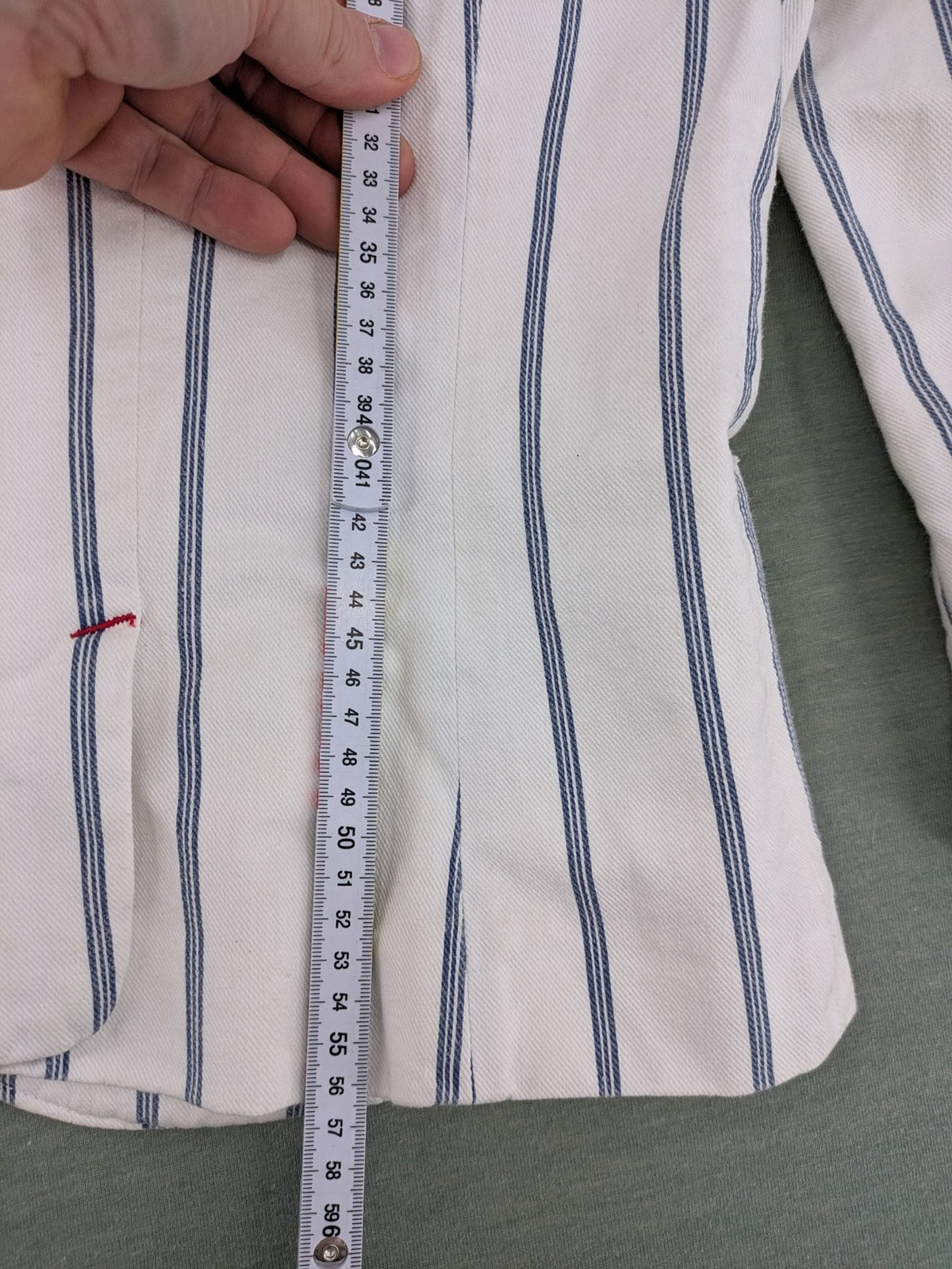 Miss Sixty vintage blazer white and blue striped cotton with logo and unique button closures.