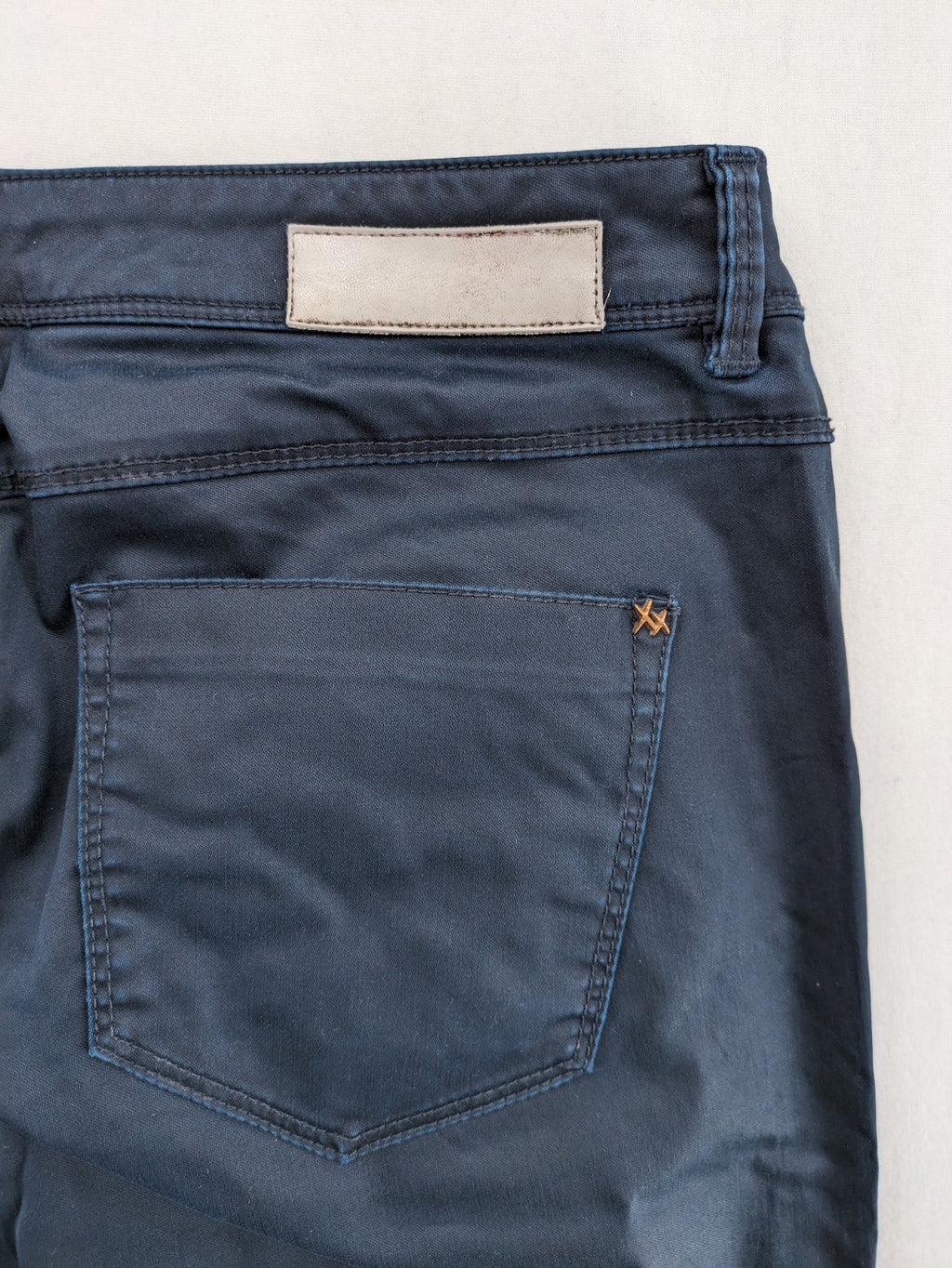 Mexx grey pants slim fit cotton-elastane blend with stylish design details.