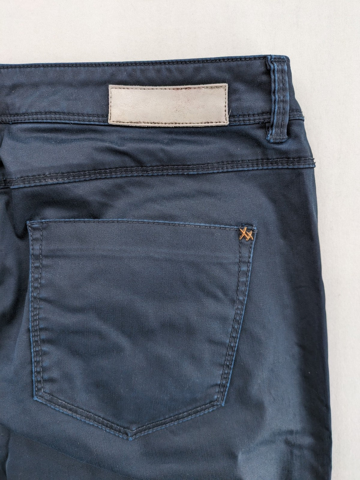 Mexx grey pants slim fit cotton-elastane blend with stylish design details.