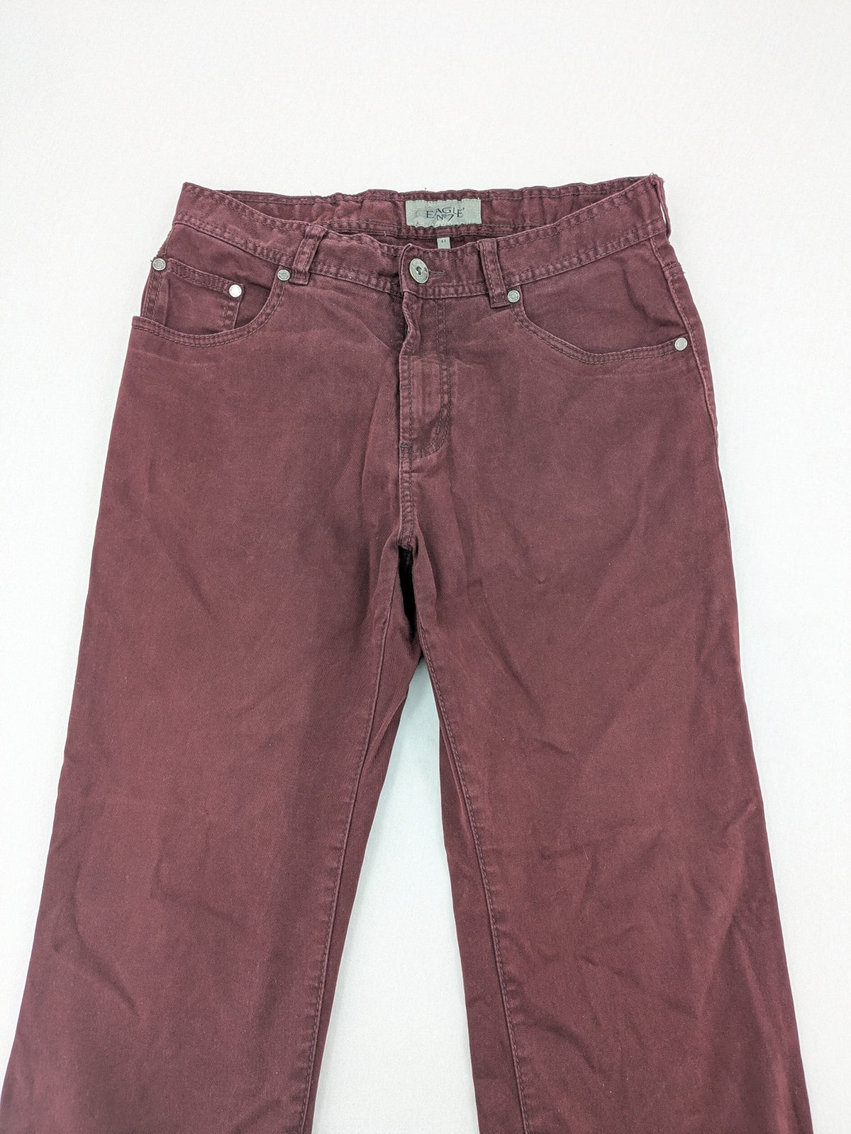 Baumwolle burgundy straight jeans 5-pocket design with brand logo and stretch material