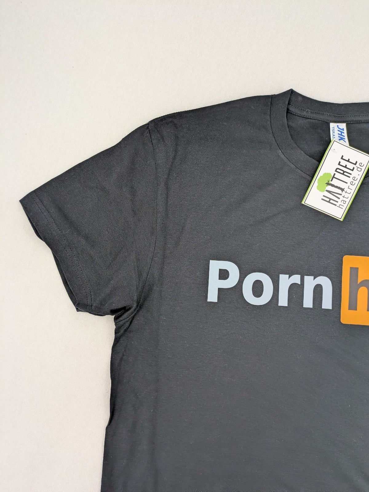 Pornhub grey t-shirt large logo print 100% cotton short sleeve