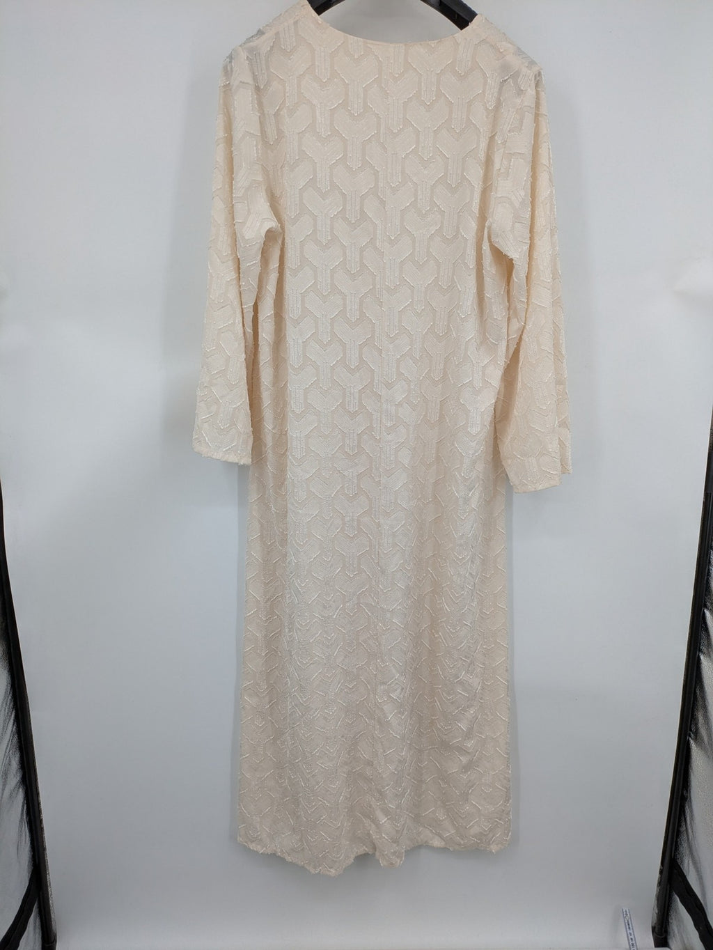 L'ange beige turtle neck jumper geometric pattern lightweight fabric elegant design