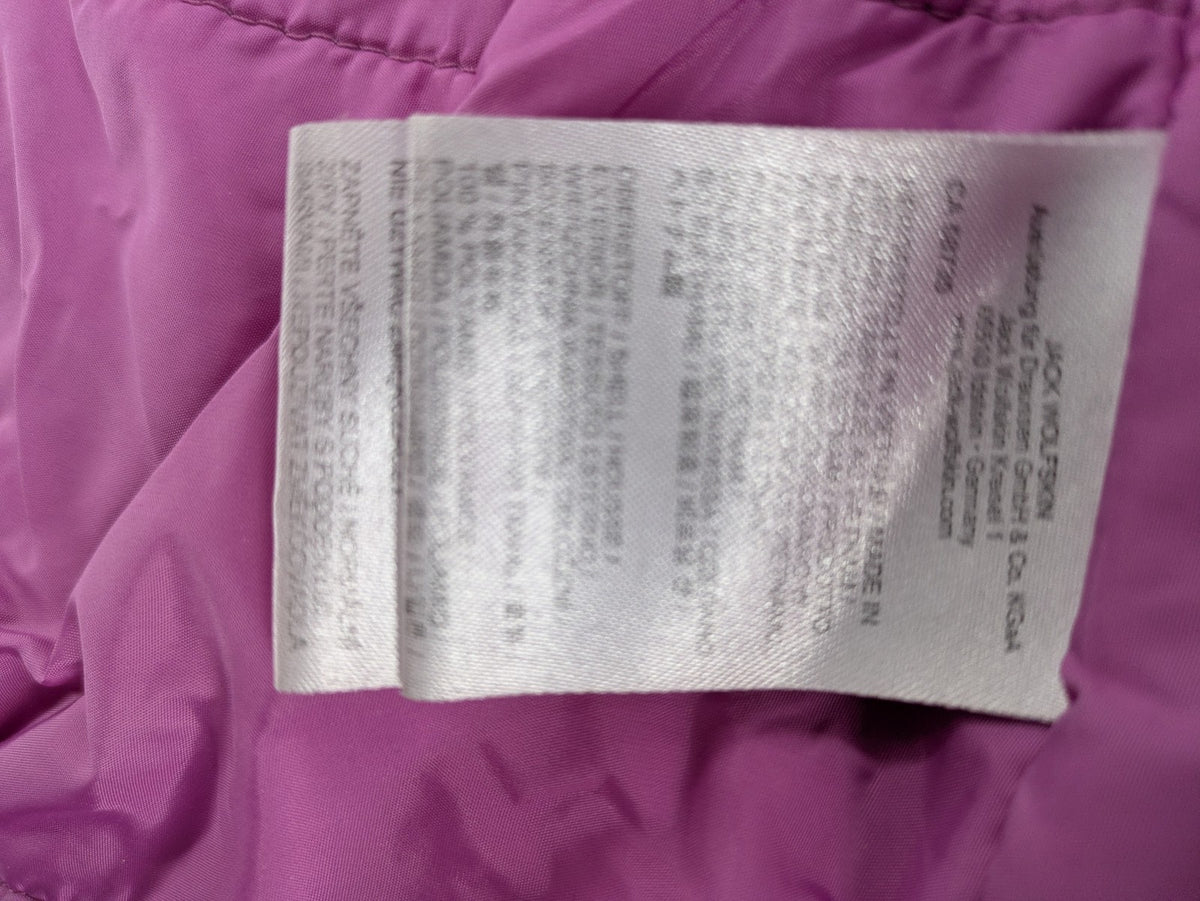Jack Wolfskin pink purple outdoor jacket with hood, Texapore technology, Microguard insulation.