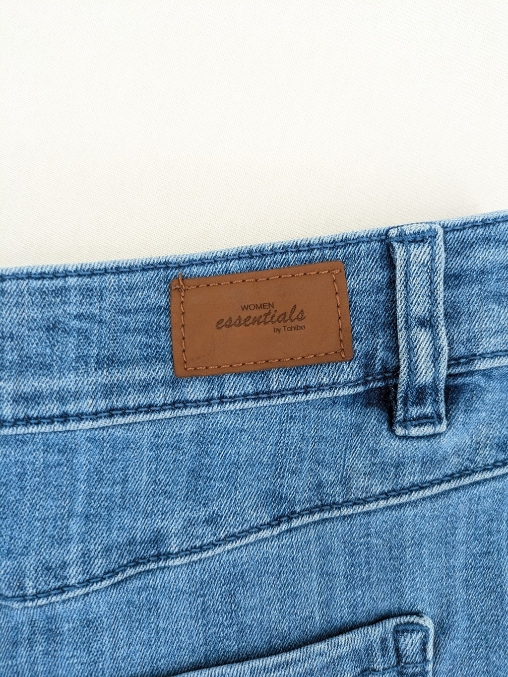 Tchibo blue knee-length skirt A-line silhouette with classic denim wash and cotton blend material.