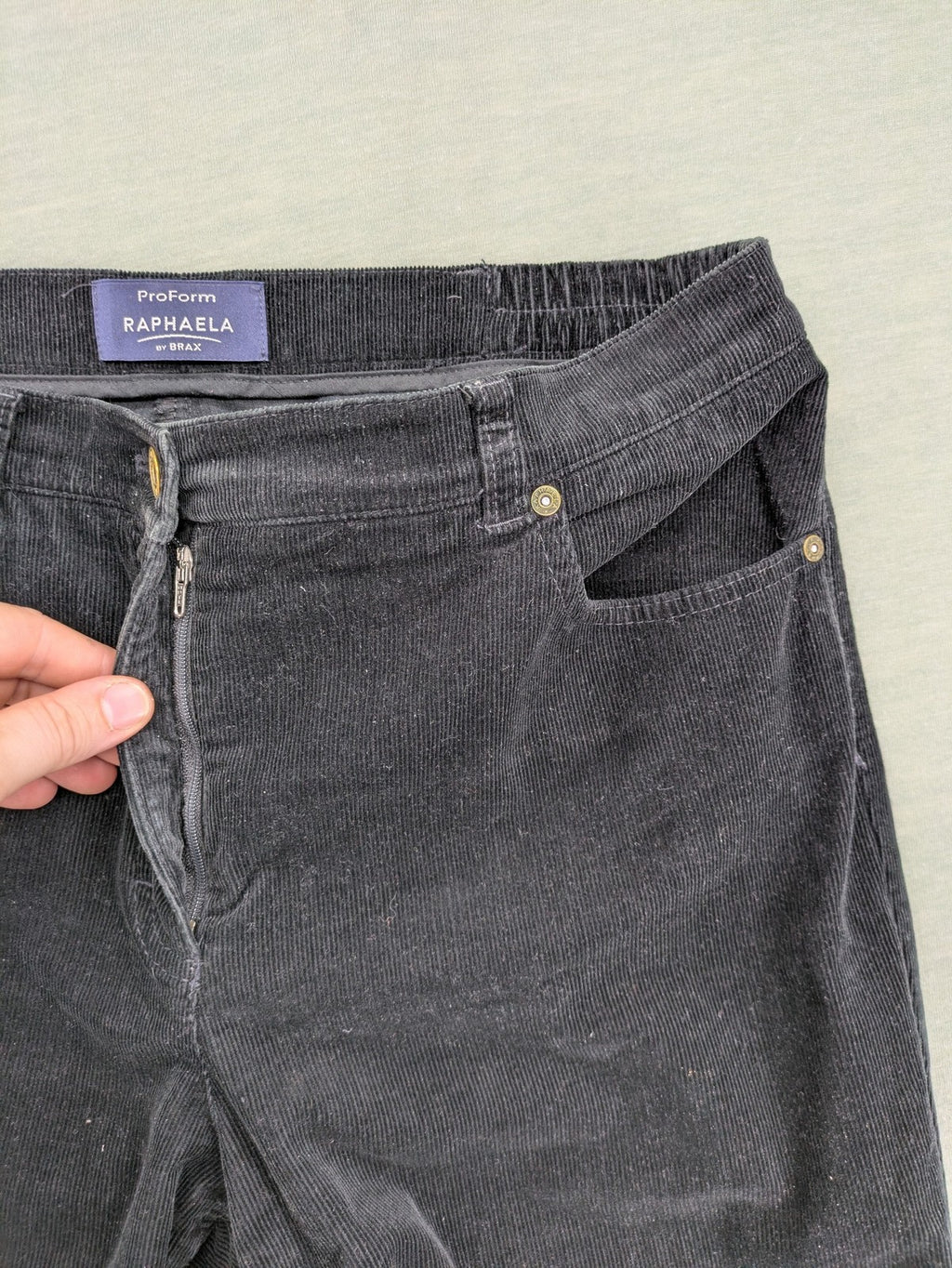 Raphaela by Brax black cord pants high waist 5-pocket design soft material